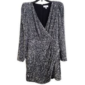 knee length dresses for ladies Sorella Sequin Wrap Mini Party Dress main image 0